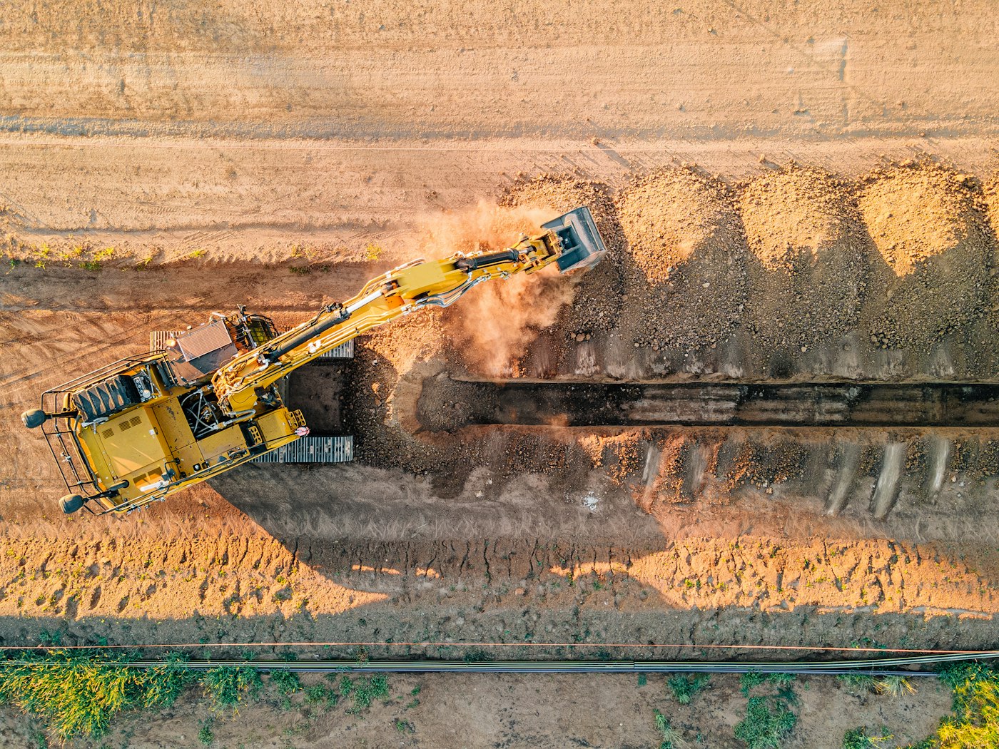 Earthmoving machinery working on a site, a common equipment finance purchase