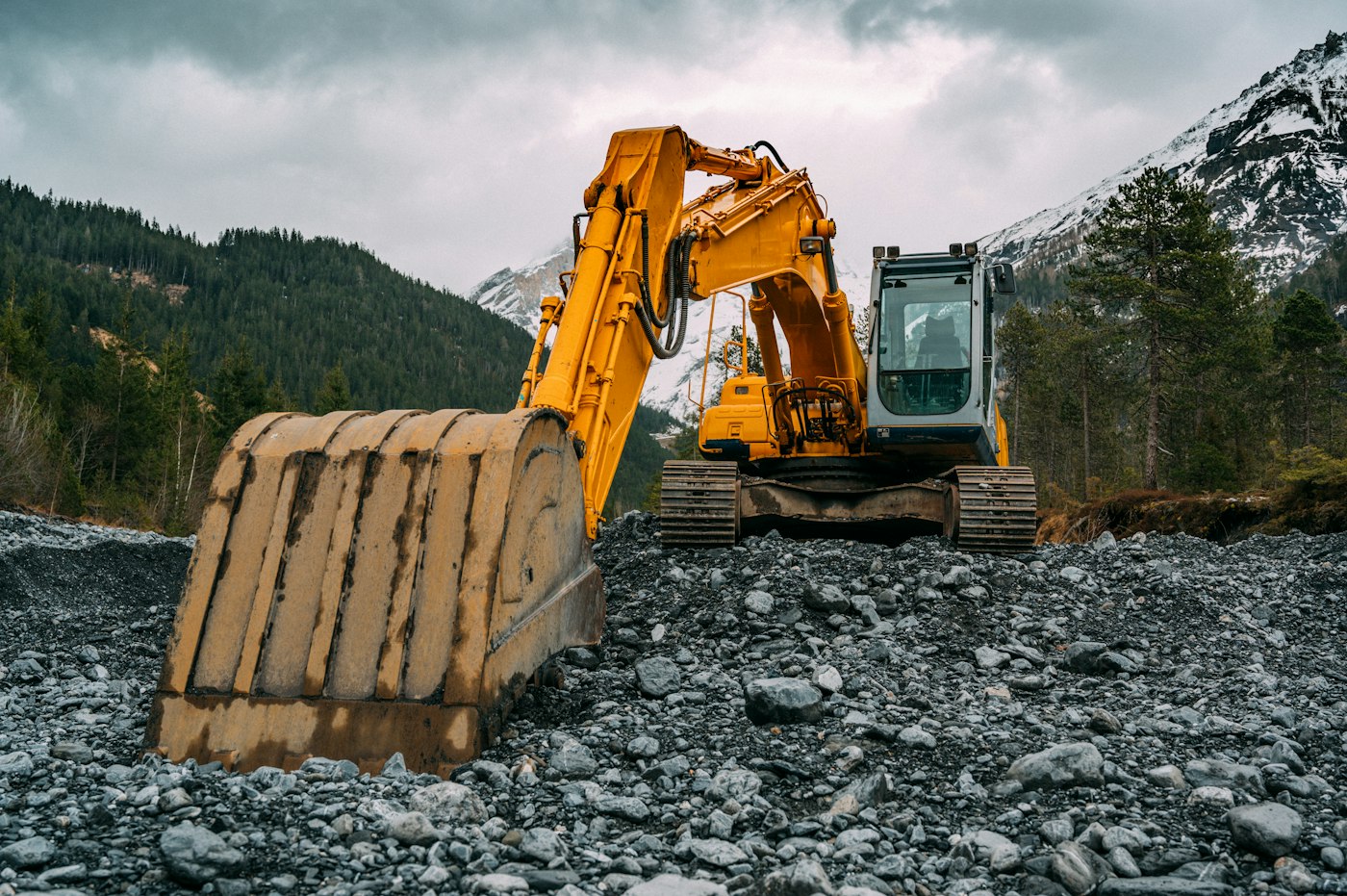 Excavator on a worksite financed with equipment finance