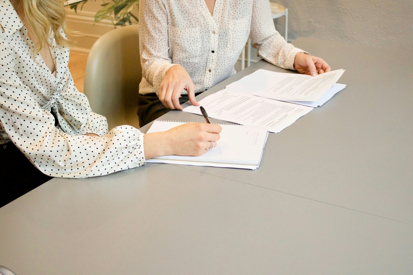 Signing property purchase documents